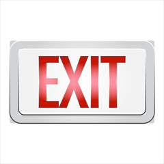 Exit Emergency Exit Sign Signage Vector Icon Illustration