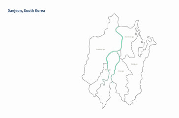 korea city map. daejeon, sejong map. chongcheong-do map. 