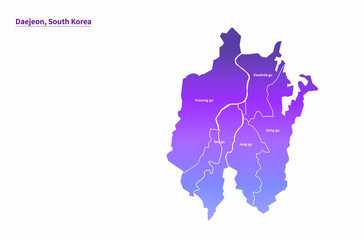 korea city map. daejeon, sejong map. chongcheong-do map. 