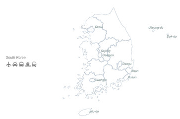 korea city map. daejeon, sejong map. chongcheong-do map. 