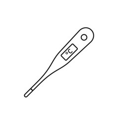 Medical Thermometer electronic Vector line Icon, simple isolated flat illustration