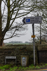 Sign for Love Lane car park