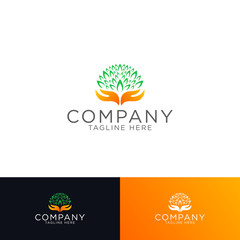 logo design vector emblem hands take give charity community logo template
