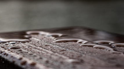 Rain on wood Detail