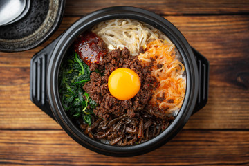 korean famouse hot stone bowl bibimbap