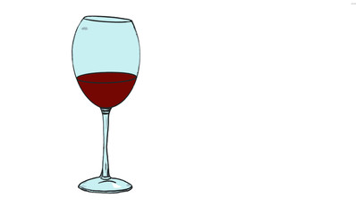 Glass of red wine isolated on the white background 