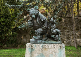 Monument of poetry of Sebok Zsigmond in Budapest. Hungary