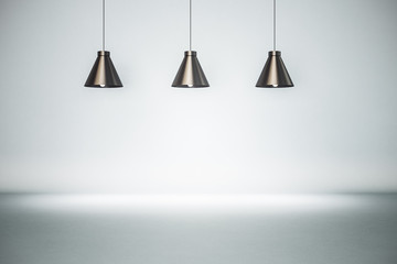 Three black ceiling lamp