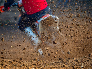 Motocross scene on a trail