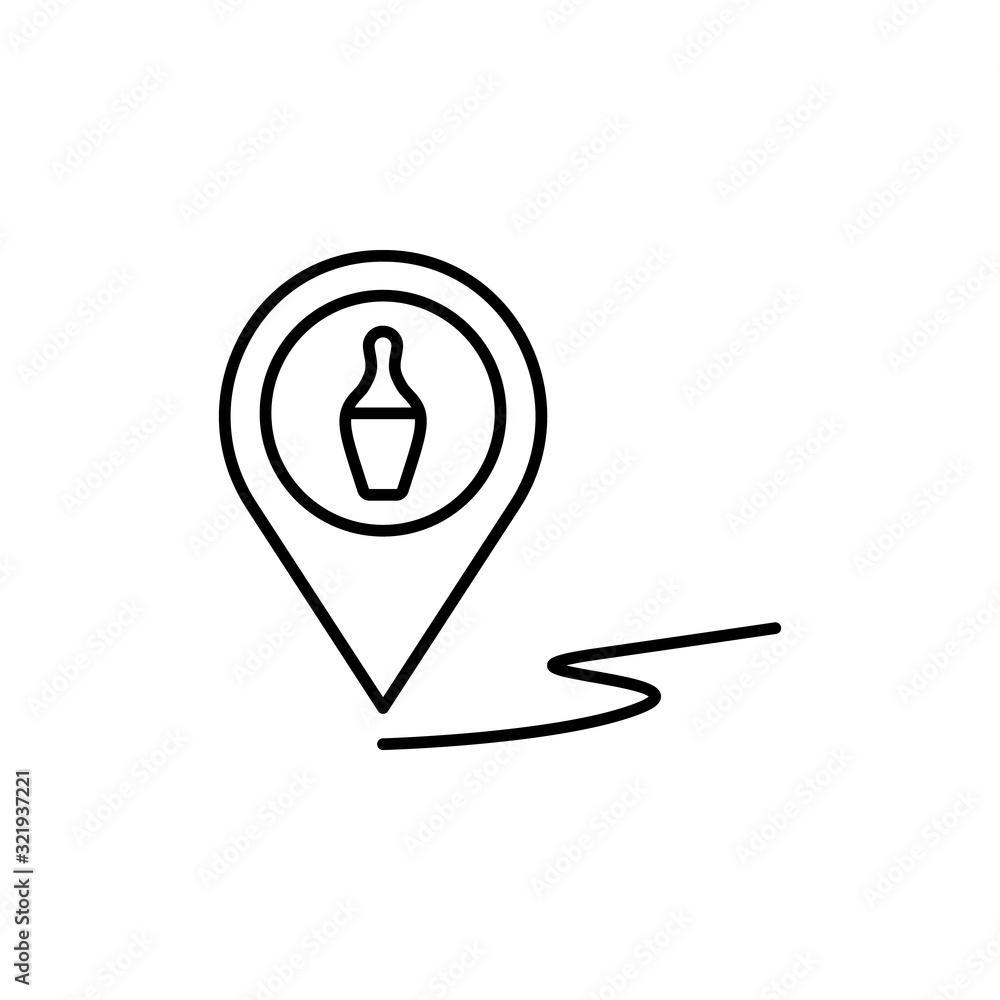 Poster bowling location icon. simple line, outline vector elements of prize icons for ui and ux, website or