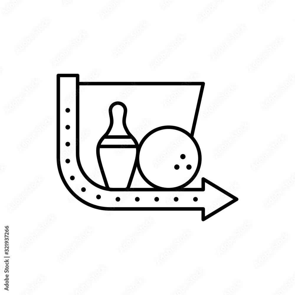 Poster bowling pins ball icon. simple line, outline vector elements of prize icons for ui and ux, website o