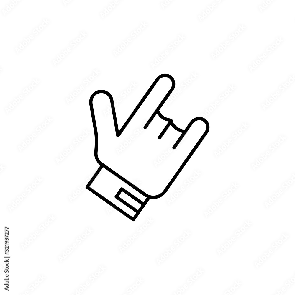 Poster thumb glove bowling icon. simple line, outline vector elements of prize icons for ui and ux, website