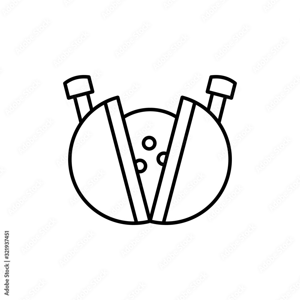 Poster bowling ball bag icon. simple line, outline vector elements of prize icons for ui and ux, website or