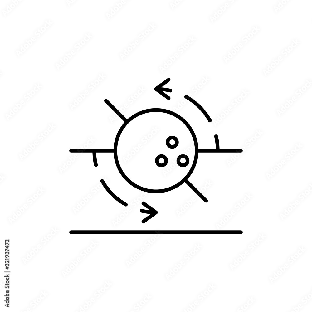 Poster rotation bowling ball icon. simple line, outline vector elements of prize icons for ui and ux, websi