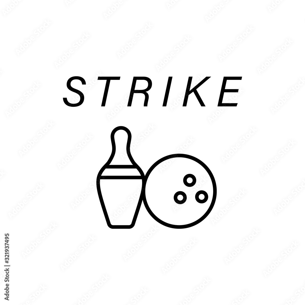 Poster strike pins ball icon. simple line, outline vector elements of prize icons for ui and ux, website or