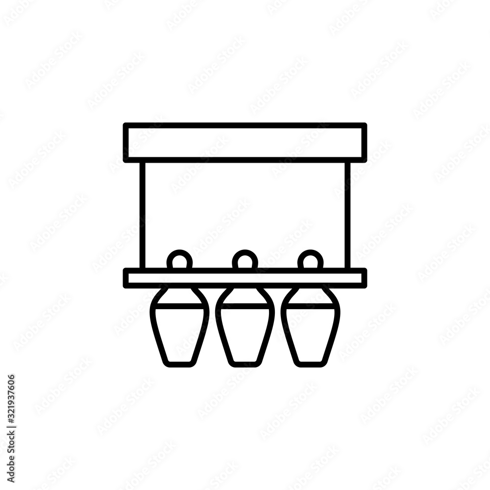 Poster bowling pins order icon. simple line, outline vector elements of prize icons for ui and ux, website 