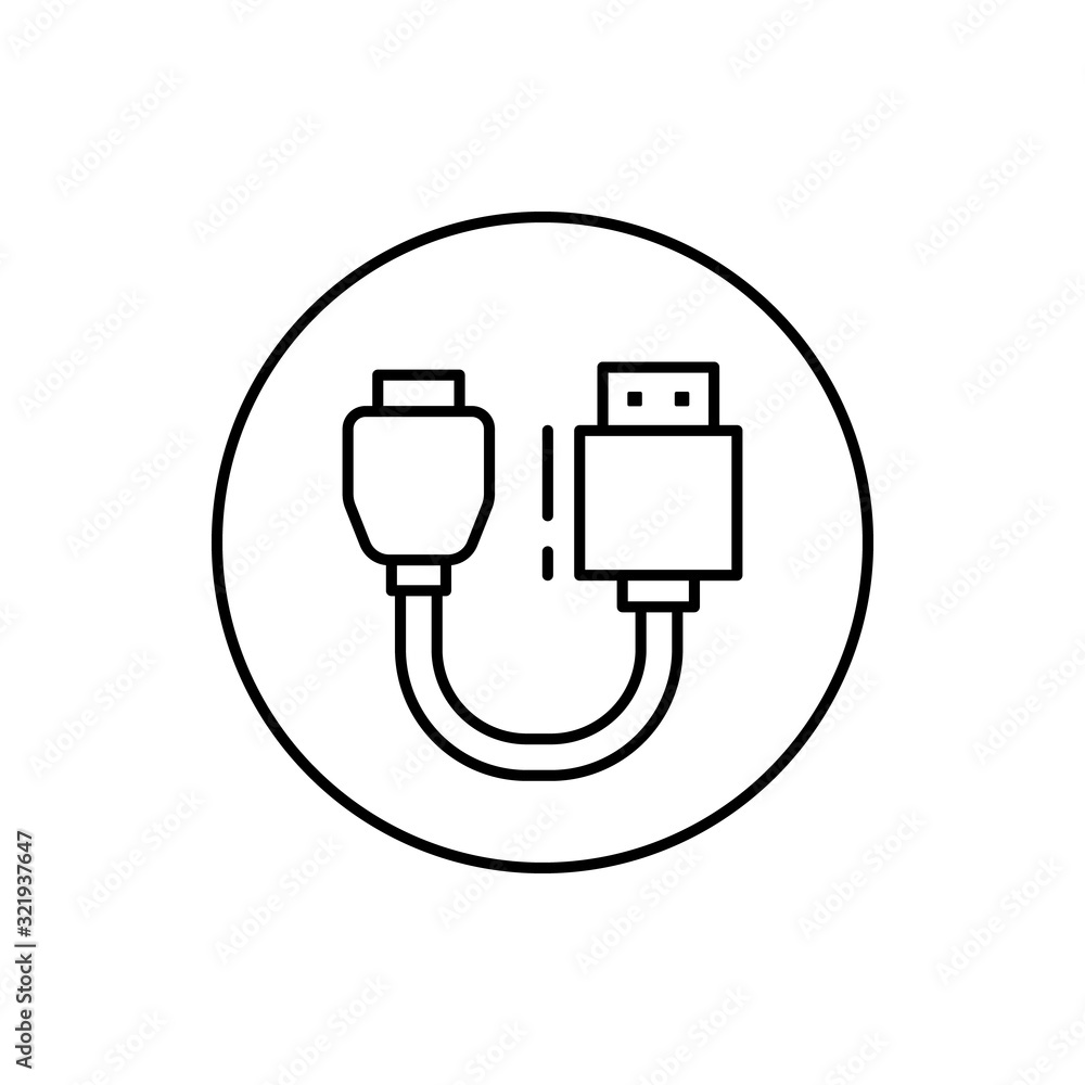 Poster hdmi, connector icon. simple line, outline vector elements of connectors and cables icons for ui and