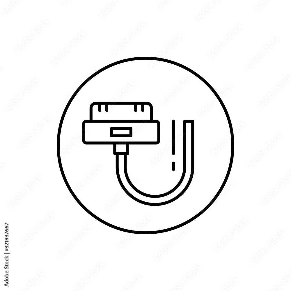 Poster plug, connector icon. simple line, outline vector elements of connectors and cables icons for ui and