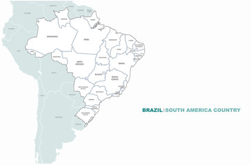 latin america country map. south america country map. brazil map.