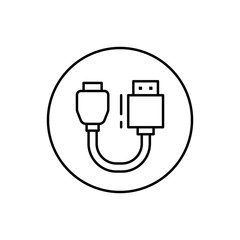 Hdmi, connector icon. Simple line, outline vector elements of connectors and cables icons for ui and ux, website or mobile application