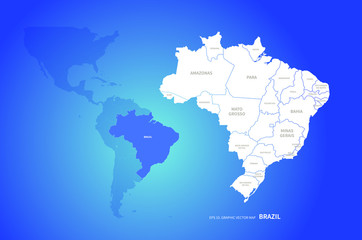 latin america country map. south america country map. brazil map.