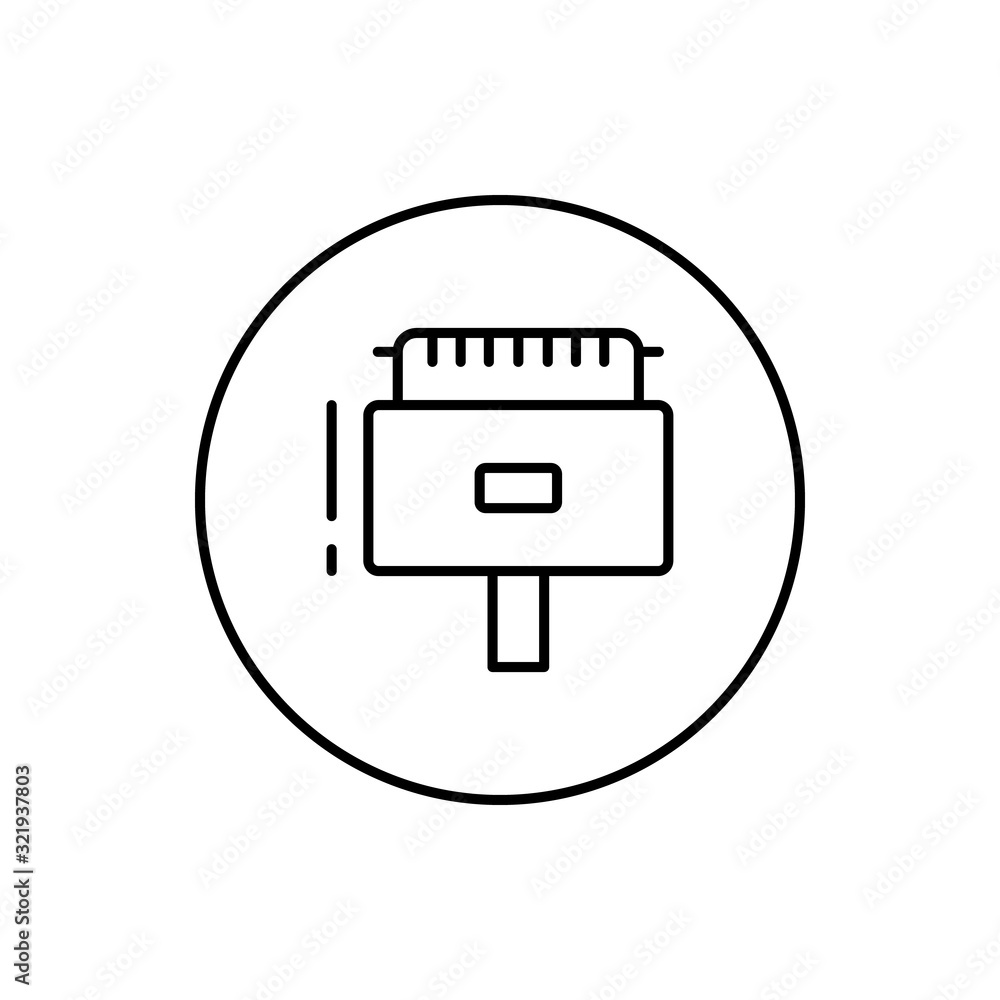 Poster plug, connector icon. simple line, outline vector elements of connectors and cables icons for ui and