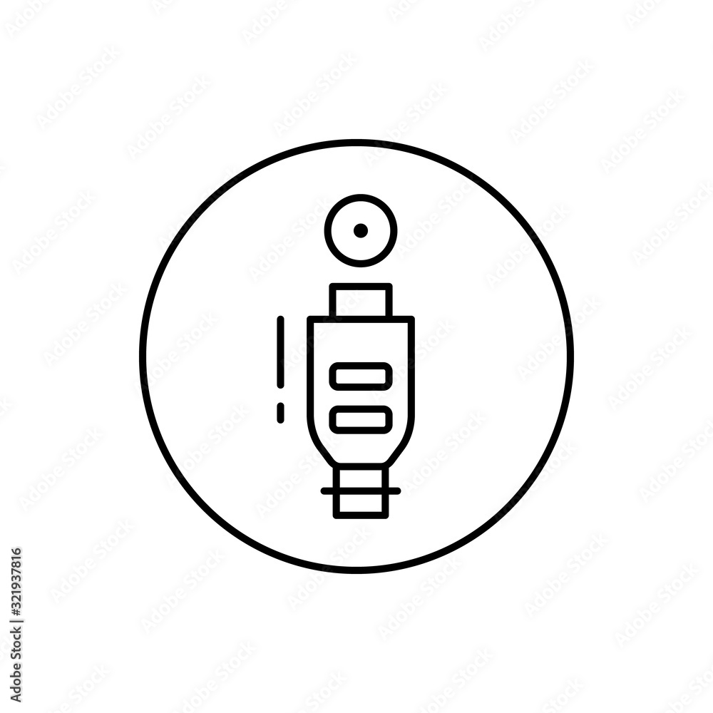 Poster plug, connector icon. simple line, outline vector elements of connectors and cables icons for ui and