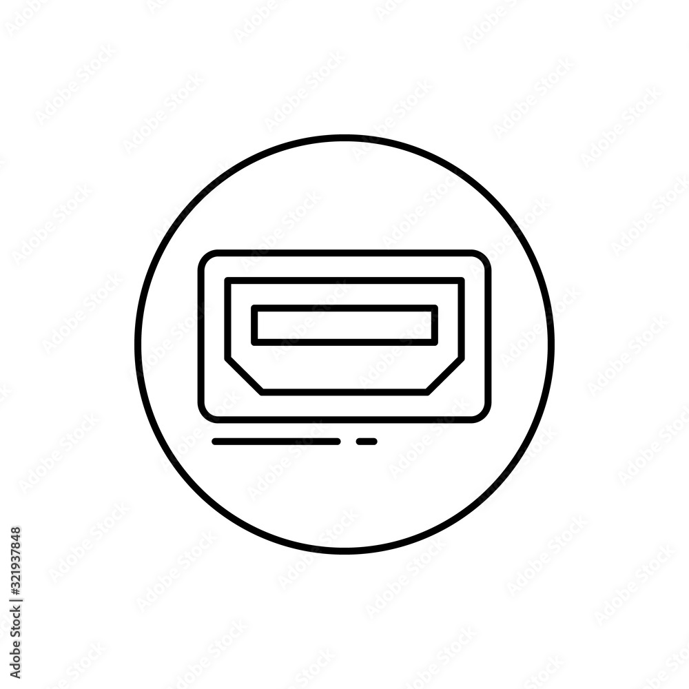 Aufkleber hdmi, connector icon. simple line, outline vector elements of connectors and cables icons for ui and