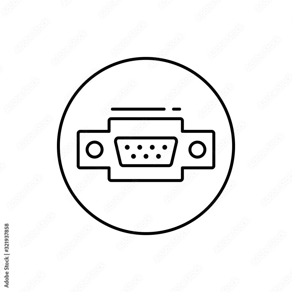Poster vga, connector icon. simple line, outline vector elements of connectors and cables icons for ui and 