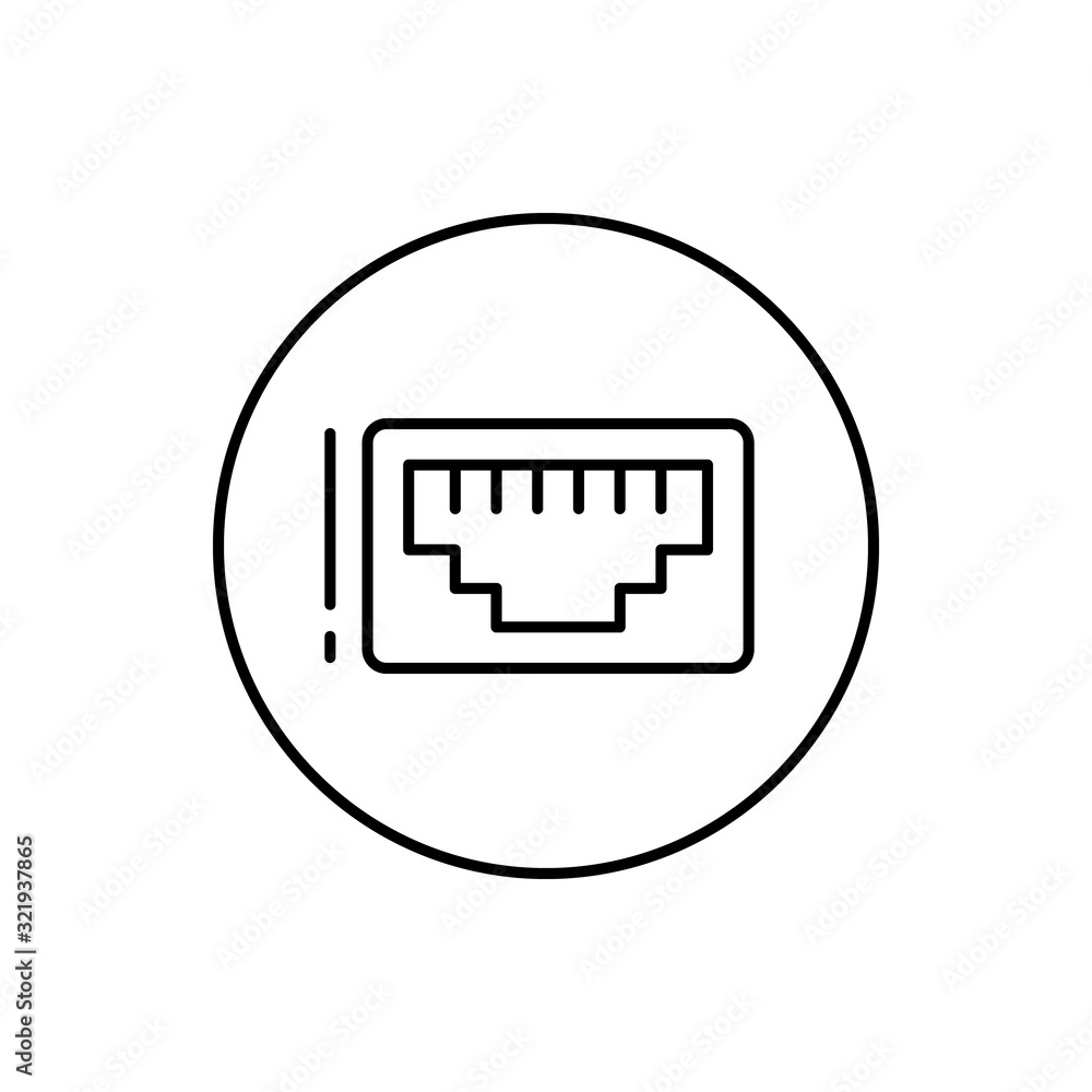 Poster ethernet, connector icon. simple line, outline vector elements of connectors and cables icons for ui