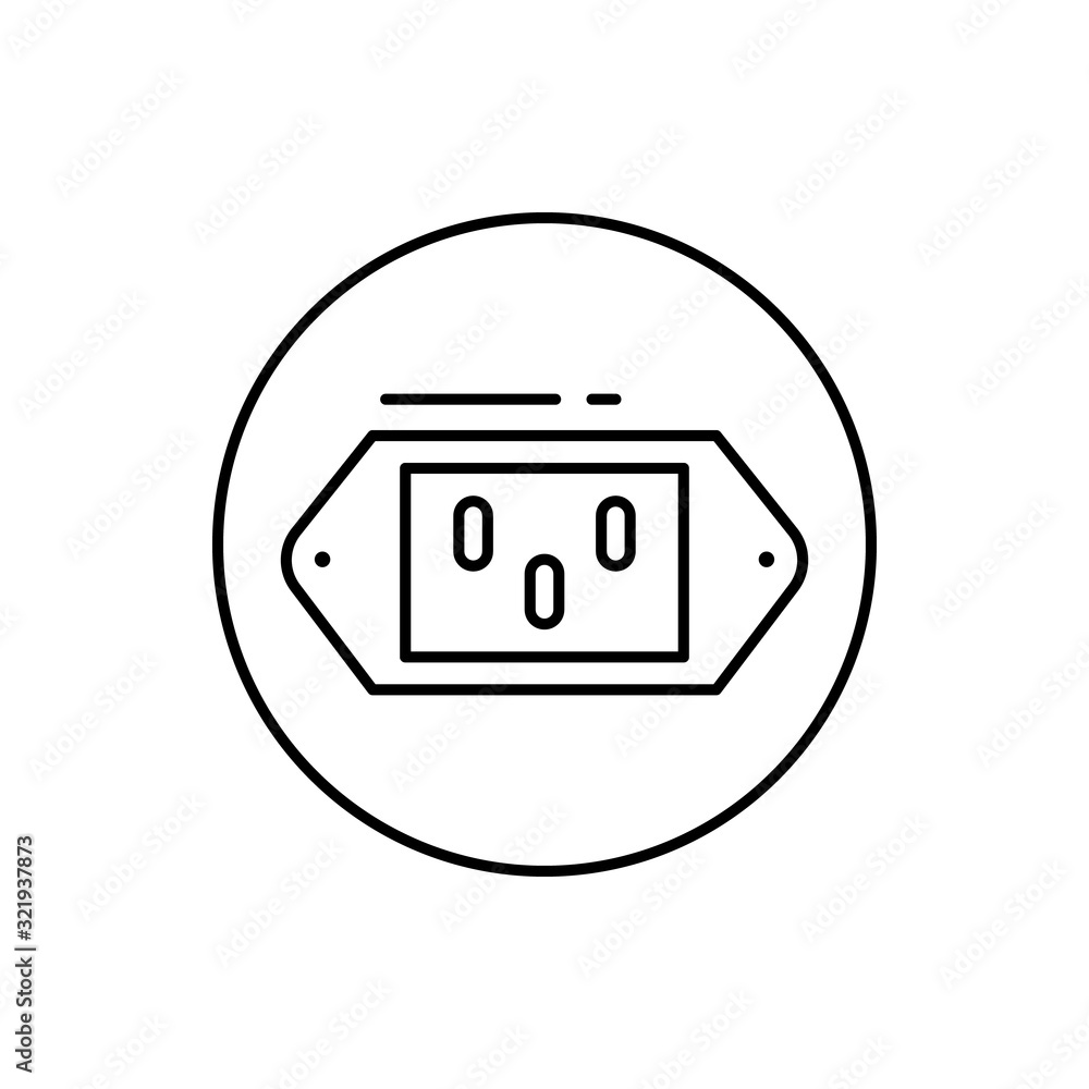 Poster power, connector icon. simple line, outline vector elements of connectors and cables icons for ui an