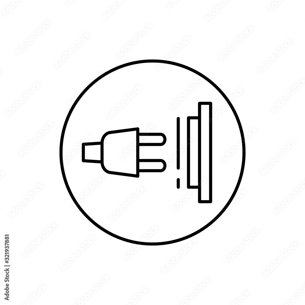 Aufkleber plug, connector icon. simple line, outline vector elements of connectors and cables icons for ui and