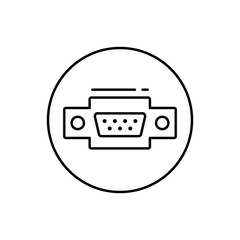 Vga, connector icon. Simple line, outline vector elements of connectors and cables icons for ui and ux, website or mobile application