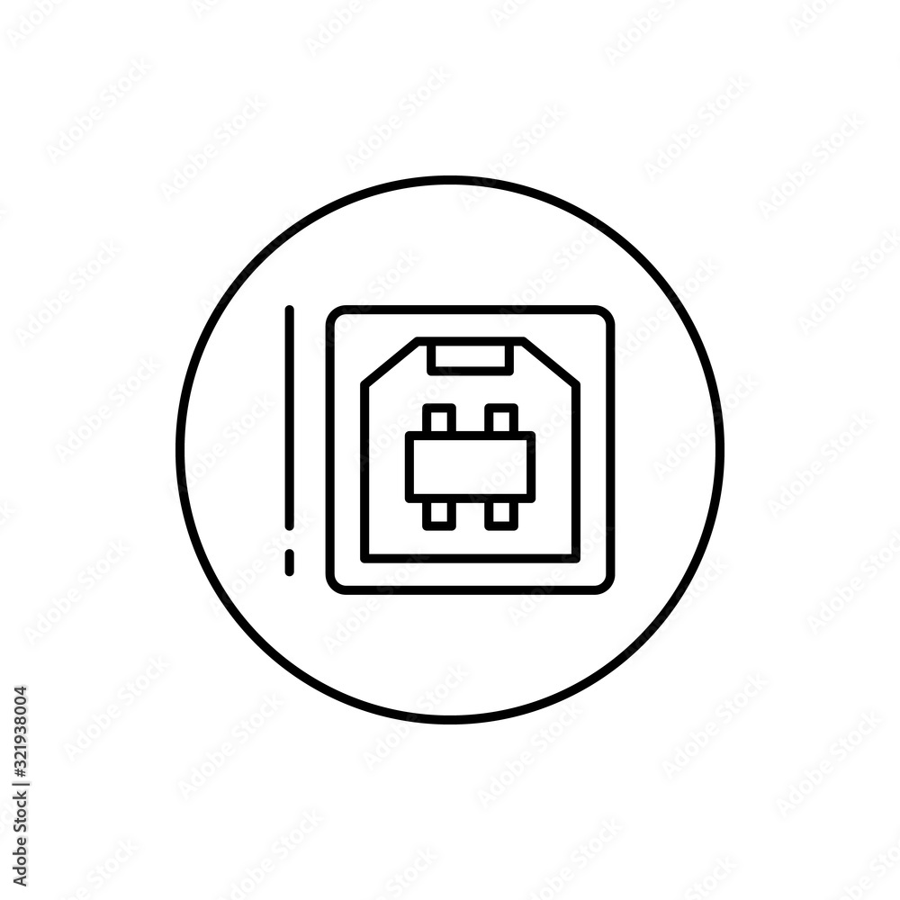 Poster usb, connector icon. simple line, outline vector elements of connectors and cables icons for ui and 