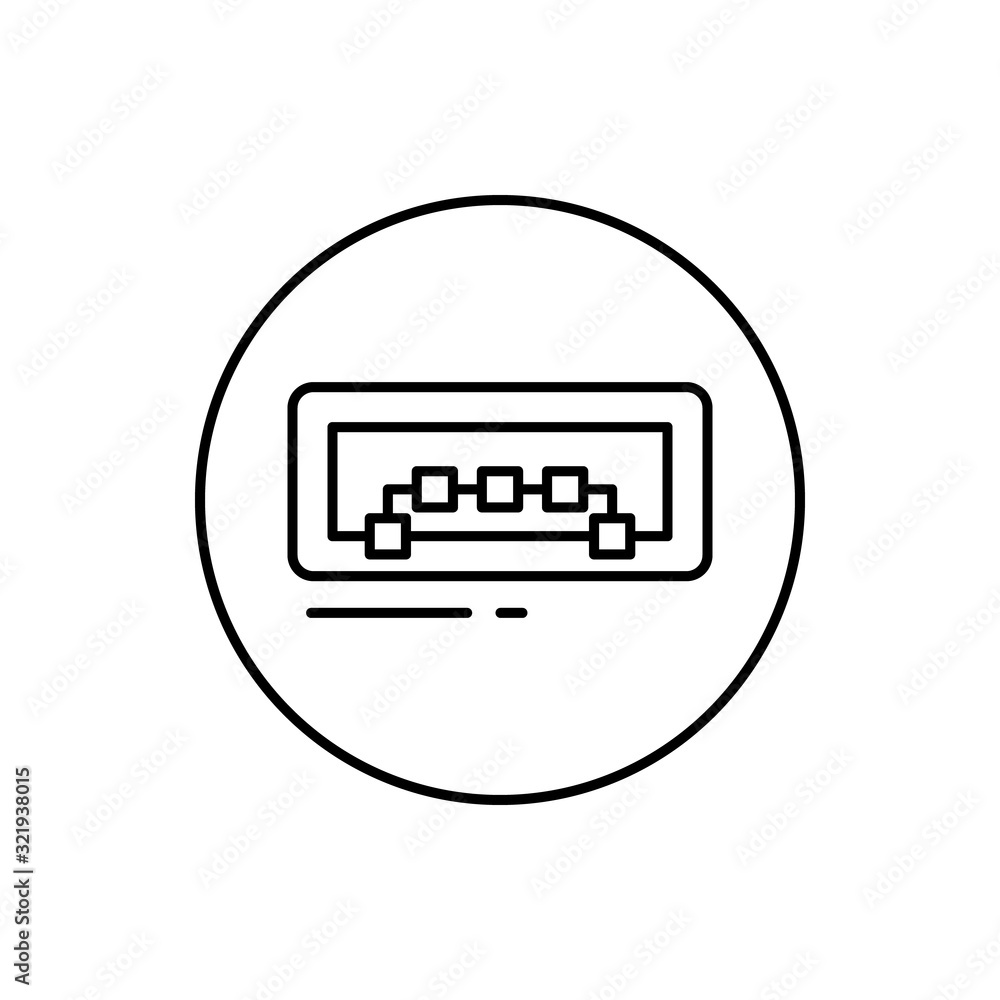 Poster usb, connector icon. simple line, outline vector elements of connectors and cables icons for ui and 