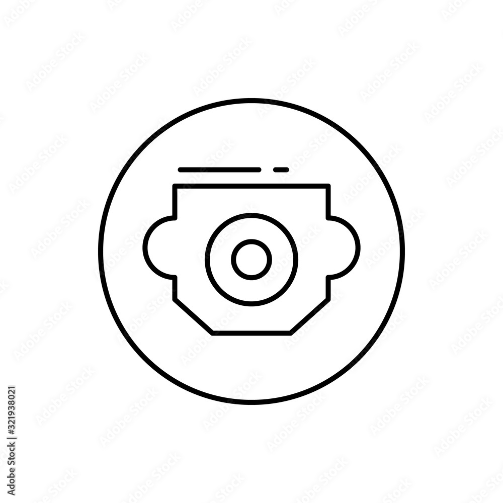 Poster audio, connector icon. simple line, outline vector elements of connectors and cables icons for ui an