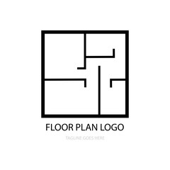 floor plan logo vector