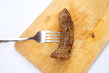 Close up spicy pork sausage(Sai-Aua), Northern of Thailand.