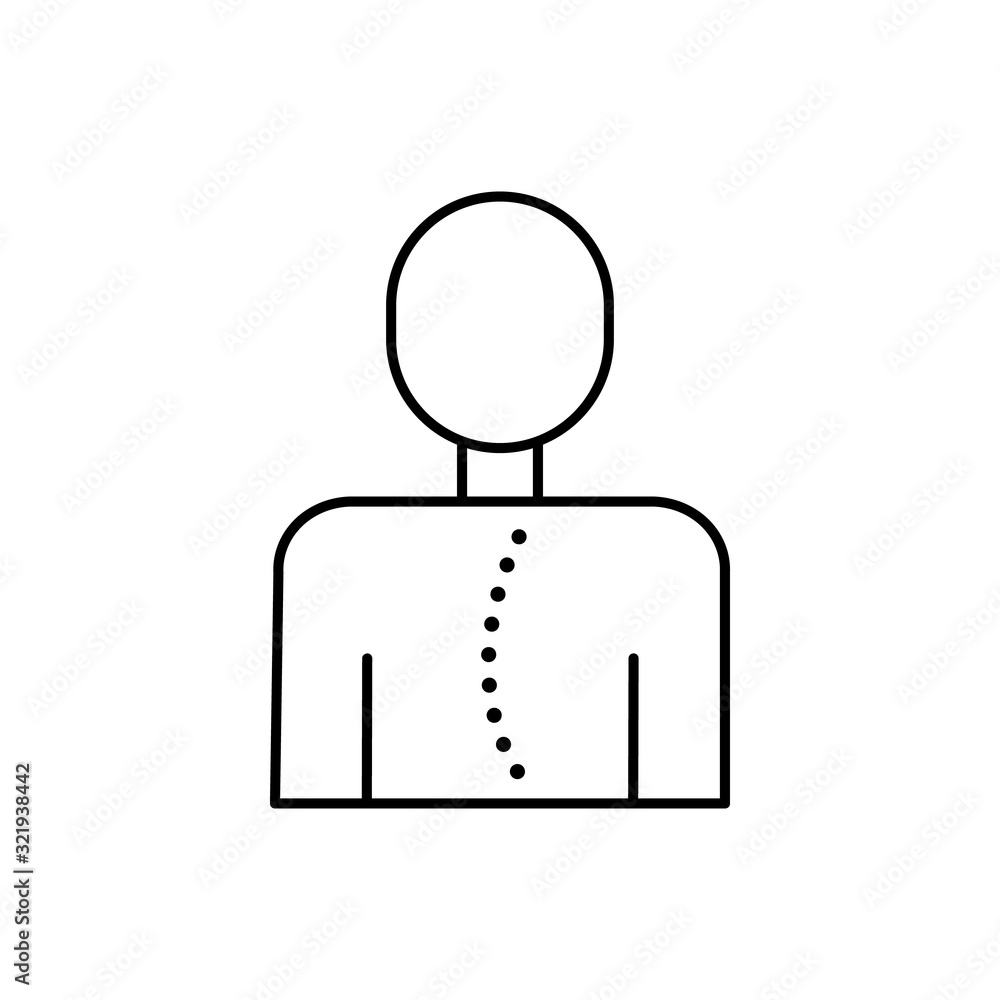 Poster curvature spinal icon. simple line outline vector orthopedics icons for ui and ux website or mobile 