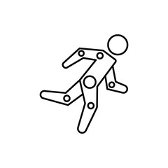 Mechanical prosthesis icon. Simple line outline vector orthopedics icons for ui and ux website or mobile application