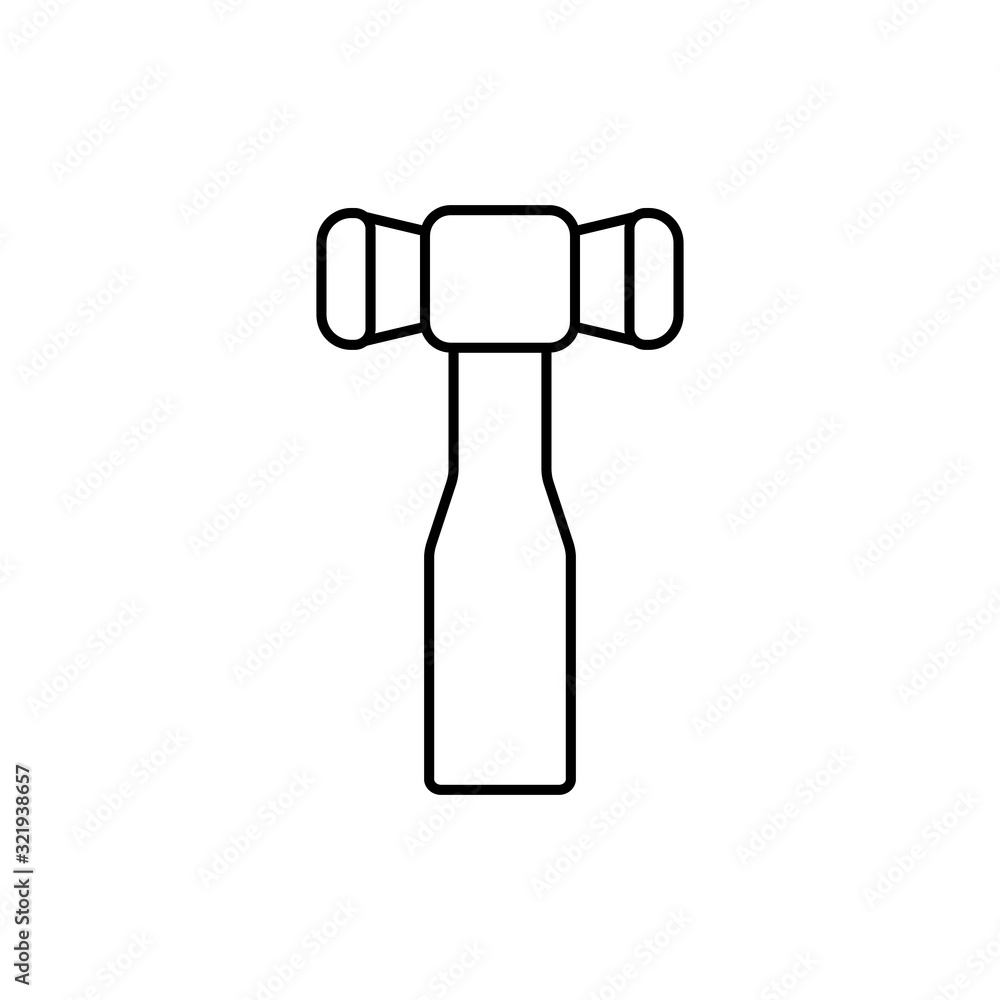 Poster equipment hammer medical icon. simple line outline vector orthopedics icons for ui and ux website or