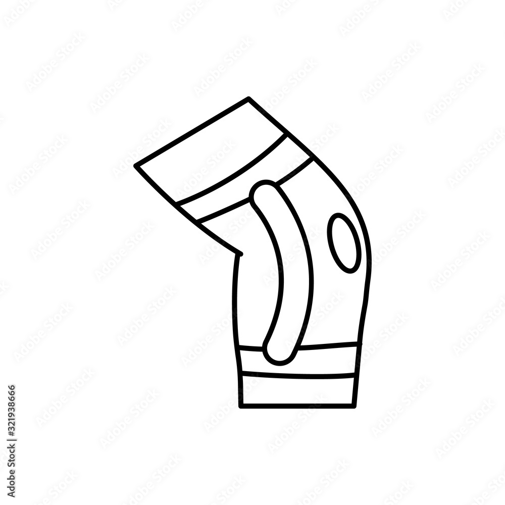 Poster bandage knee medical icon. simple line outline vector orthopedics icons for ui and ux website or mob