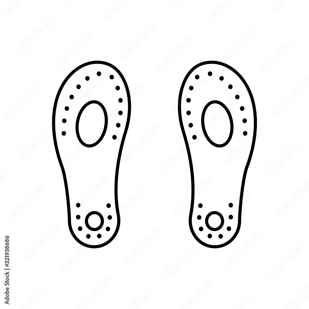 Aufkleber foot insoles shoes icon. simple line outline vector orthopedics icons for ui and ux website or mobil