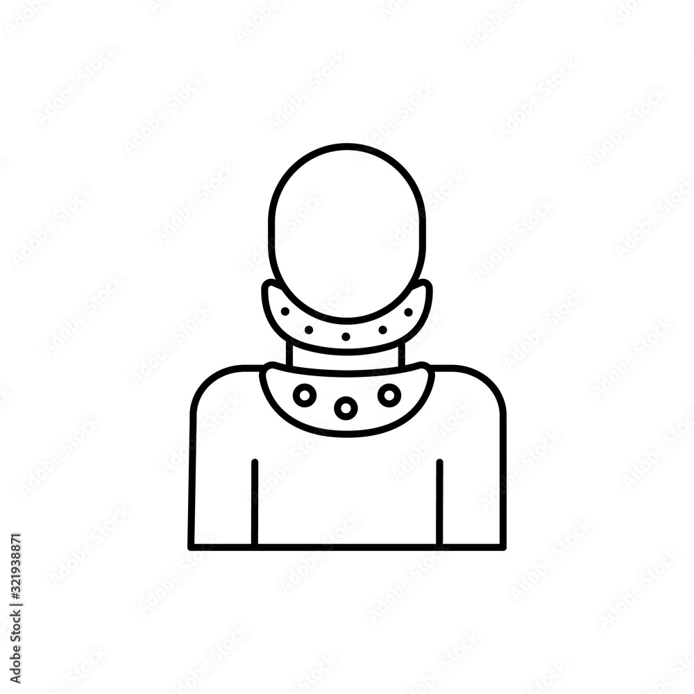 Poster cervical collar neck icon. simple line outline vector orthopedics icons for ui and ux website or mob