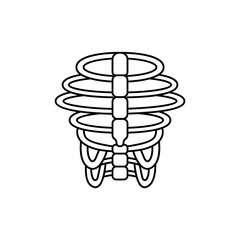 Ribs skeleton thorax tones icon. Simple line outline vector orthopedics icons for ui and ux website or mobile application