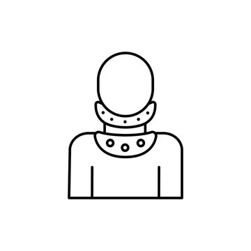 Cervical collar neck icon. Simple line outline vector orthopedics icons for ui and ux website or mobile application
