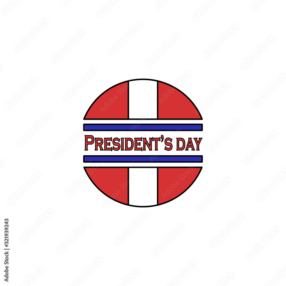 Poster president day icon. simple line, outline vector elements of color public holiday icons for ui and ux