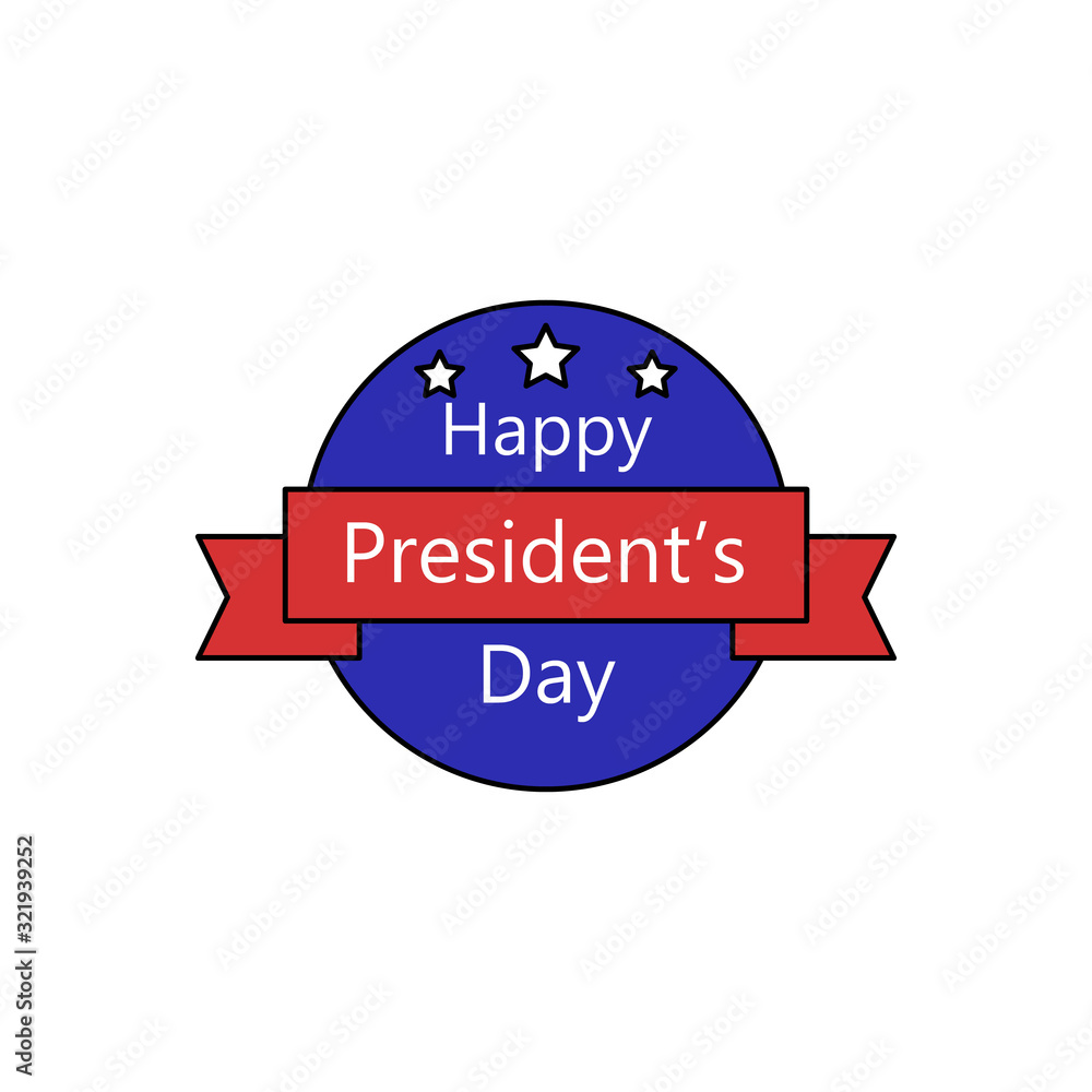 Poster president day stars icon. simple line, outline vector elements of color public holiday icons for ui 
