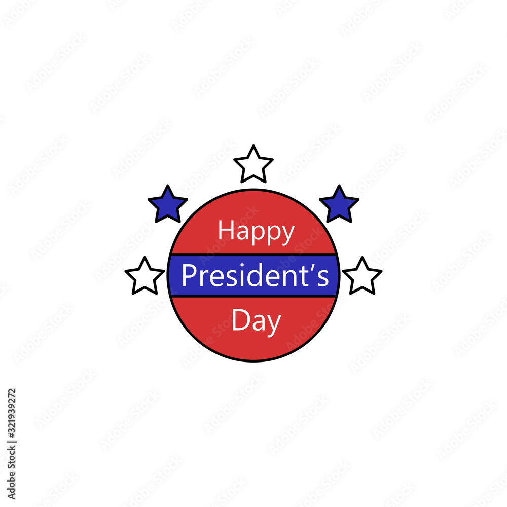 Poster president day stars icon. simple line, outline vector elements of color public holiday icons for ui 