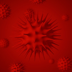 Wuhan coronavirus 2019-nCoV concept. An outbreak occurs in Wuhan, China. 3d virus.